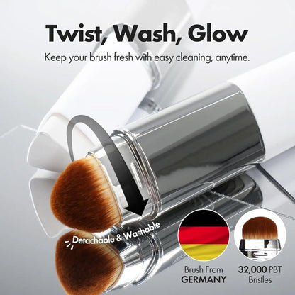 Color-Changing Foundation Stick with Collagen Capsules - Dual-Ended with Detachable Brush