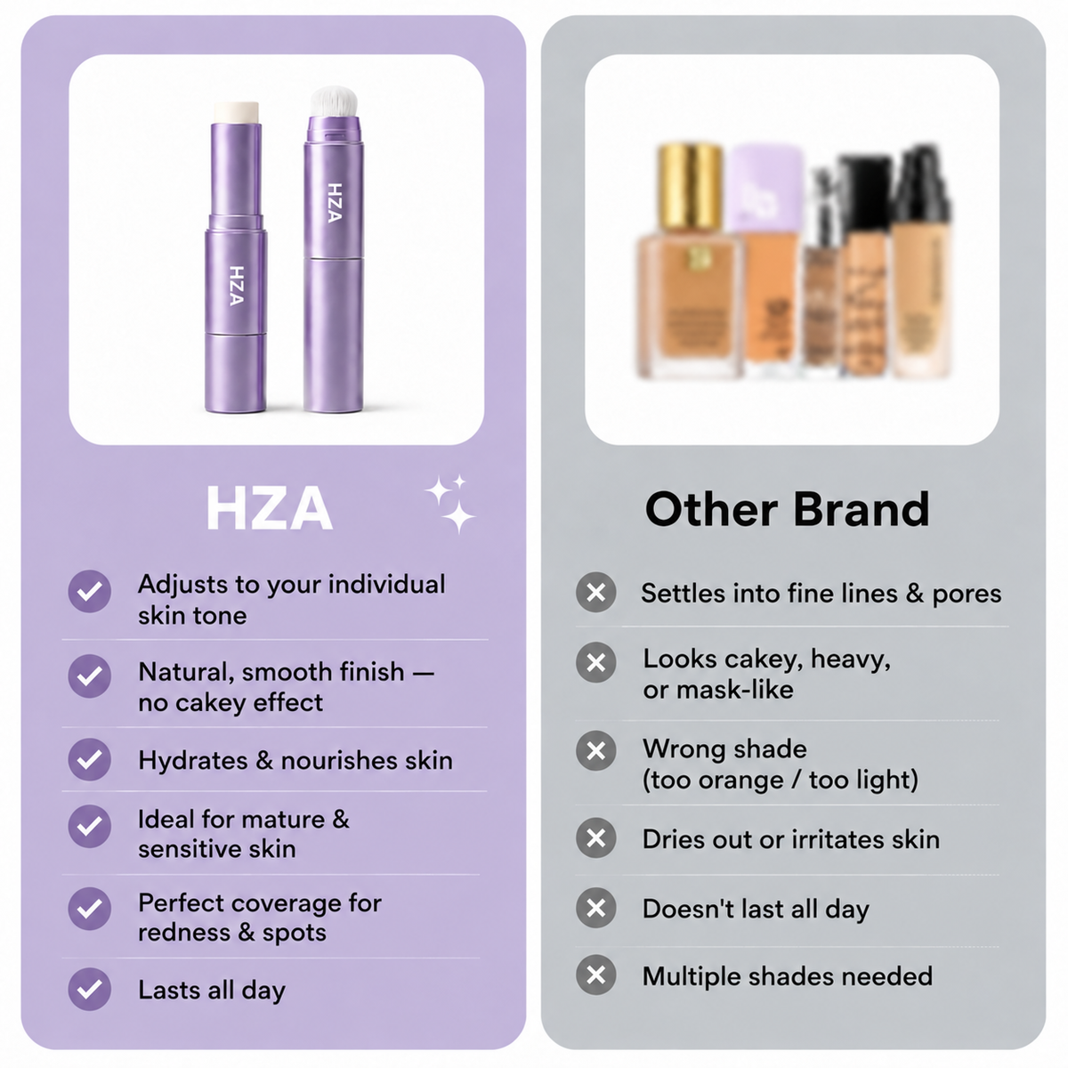 Changing Foundation Stick a The stick that makes mature skin glow again