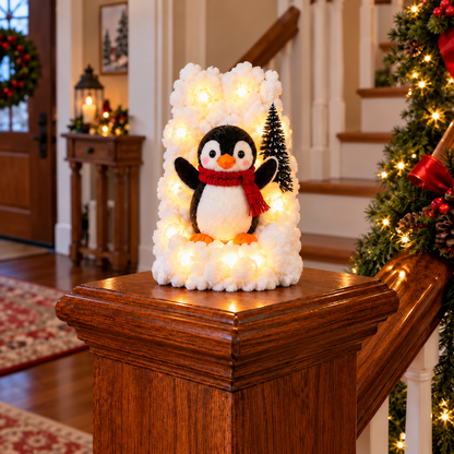 🔥Hot Sale 49% OFF🔥Playful Penguin Snowy Stair Railing Decor