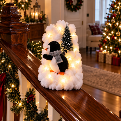 🔥Hot Sale 49% OFF🔥Playful Penguin Snowy Stair Railing Decor